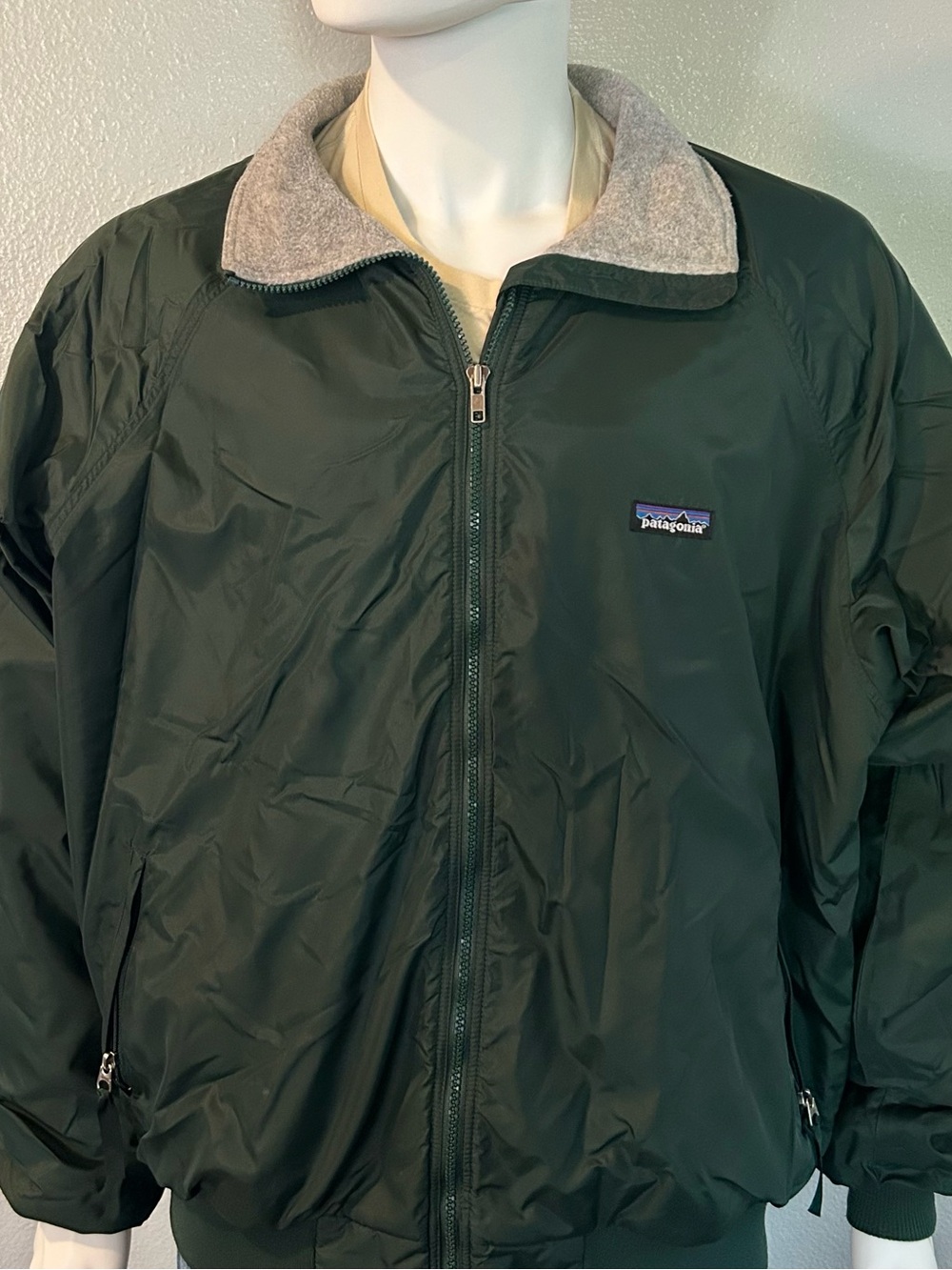 Vtg 90s Patagonia Shelled Synchilla Jacket Men XL Hunter Green Bomber Fleece
